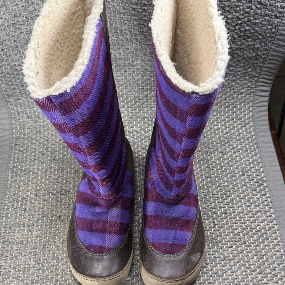 Sorel Plaid Winter Boots | Purple |‎ Fleece Lined | Women’s 7